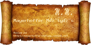 Mayerhoffer Mátyás névjegykártya
