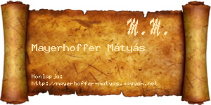 Mayerhoffer Mátyás névjegykártya