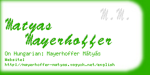 matyas mayerhoffer business card