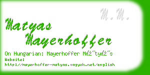 matyas mayerhoffer business card